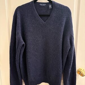 Grant Thomas 100% Cashmere V-Neck Navy Sweater
